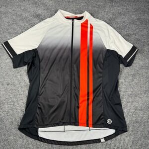 REI Novara Cycling Jersey Mens XXL Short Sleeve Full Zip Pockets Racing Stripes